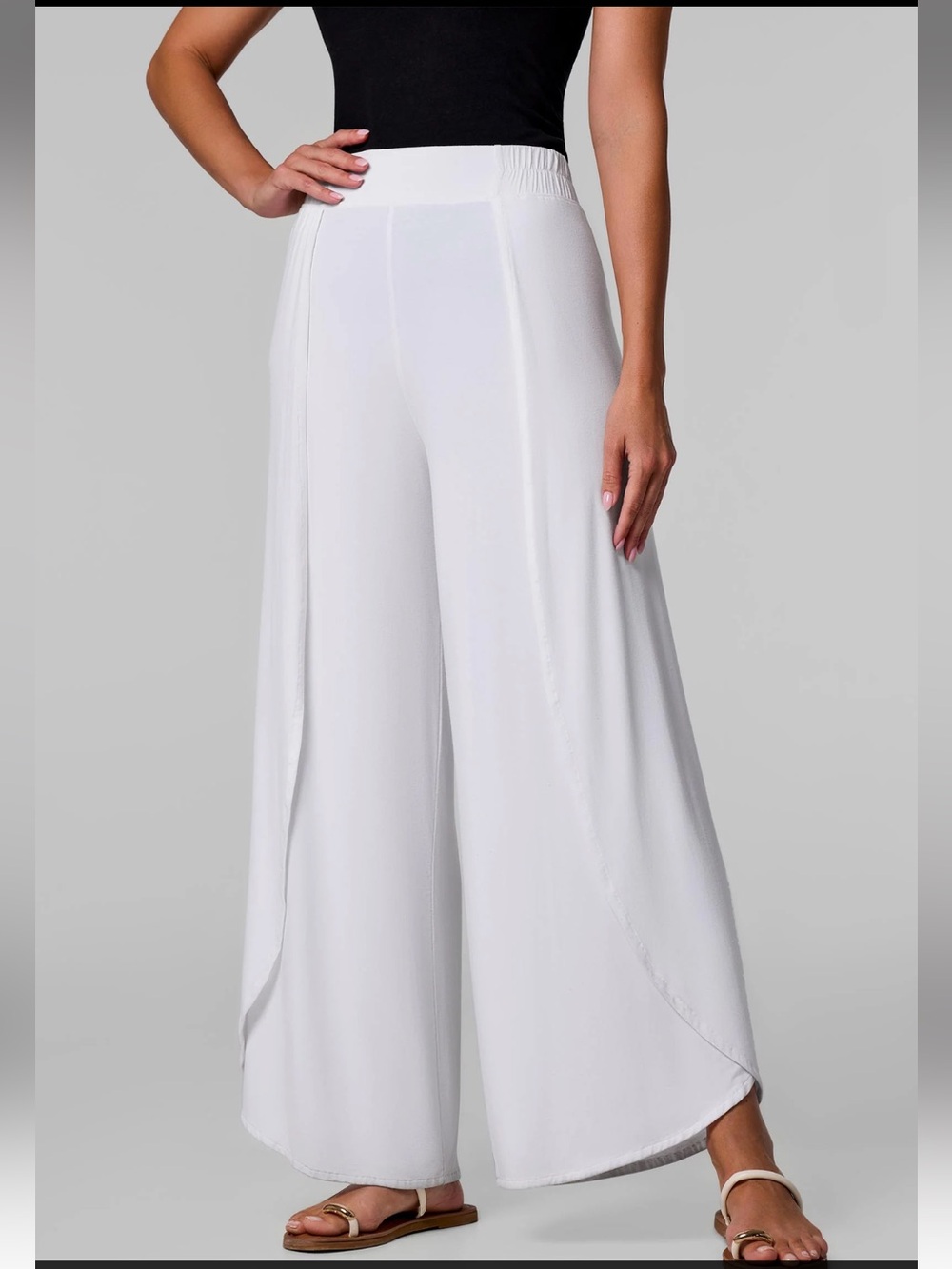 Women's Lynsu Wide Leg Pants with Overlap Detail